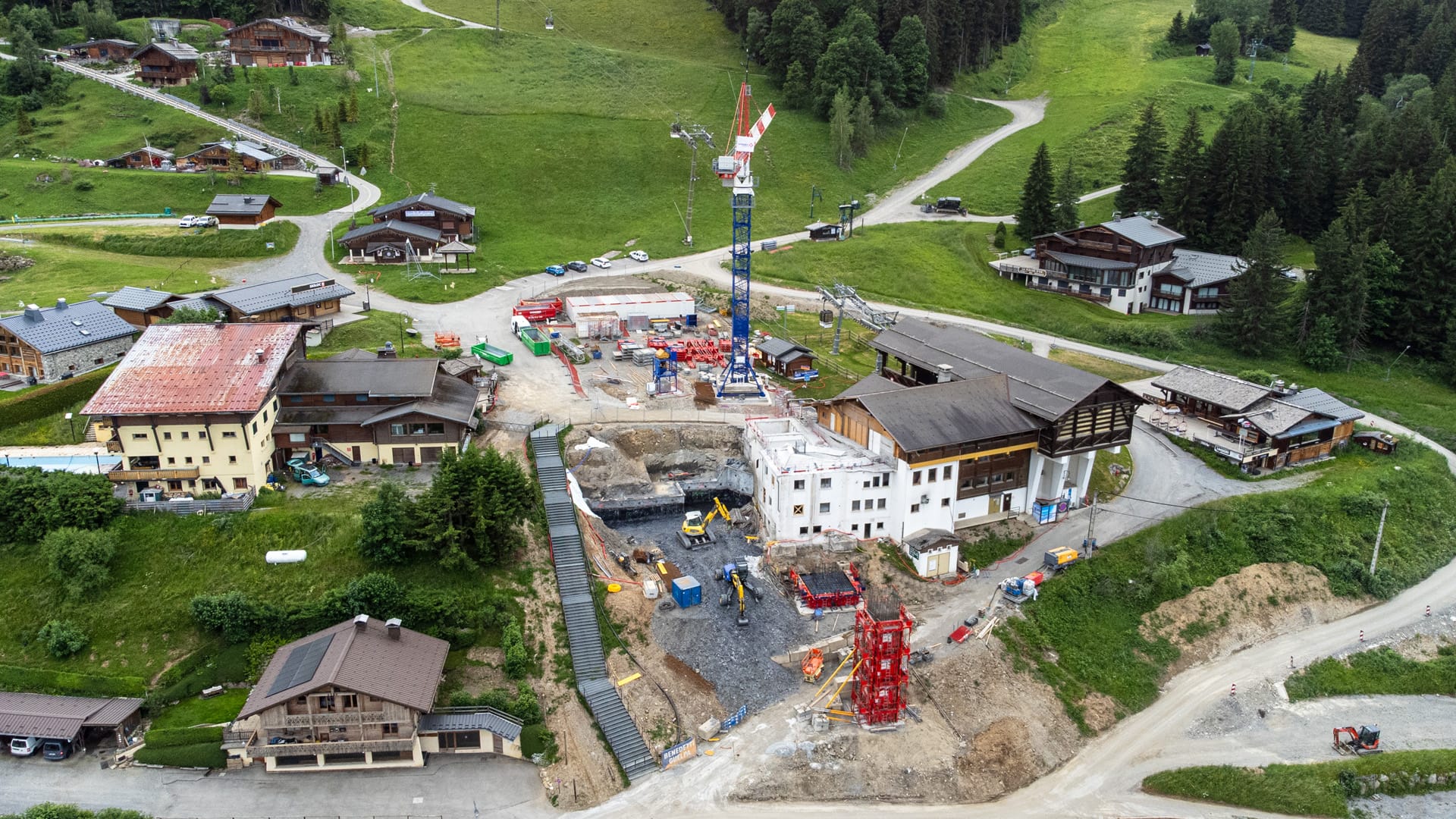 Travaux de la nouvelle télécabine entre le Bettex et Saint-Gervais